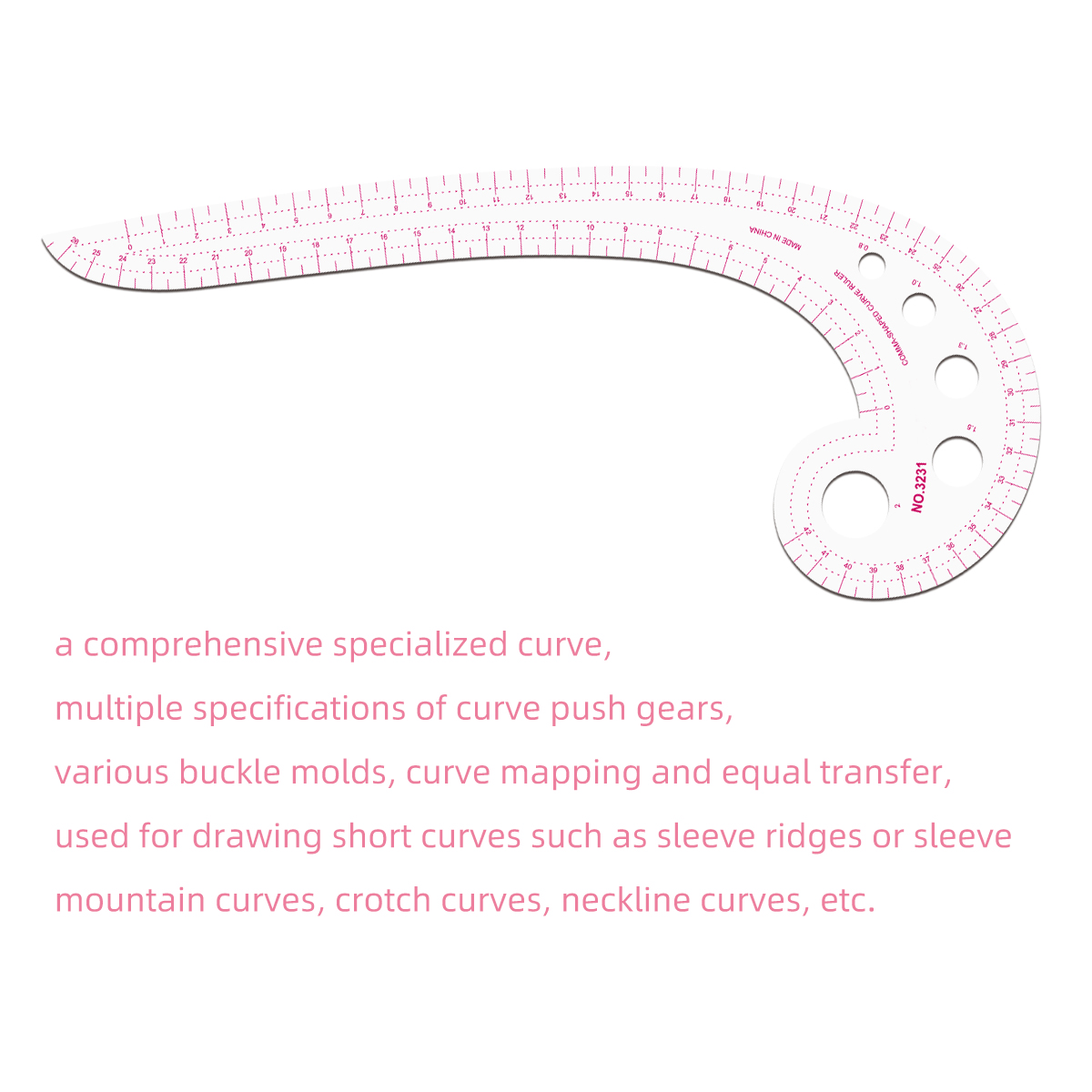 Ben A Ruler 6035, 6-shaped curved ruler 6-character ruler or comma ruler - BEN YEDD